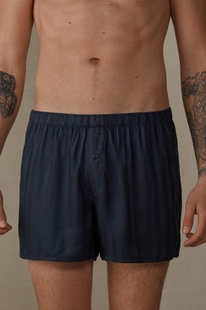 Intimissimi Woven Modal Men's Boxer Dark Blue | USA 2609EXB