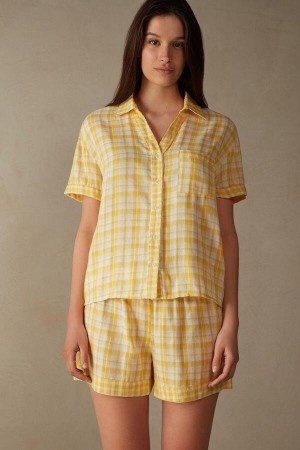 Intimissimi Yellow Submarine Short Sleeve Top Women's Pajamas Yellow | USA 2115SOB