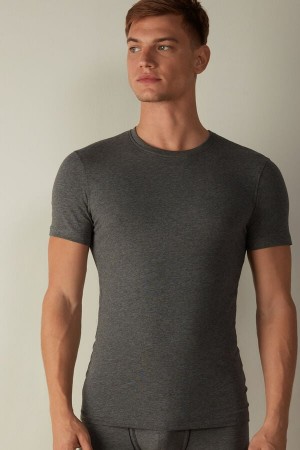 Intimissimi in Stretch Supima® Cotton Men's T Shirts Deep Grey | USA 3030ISE