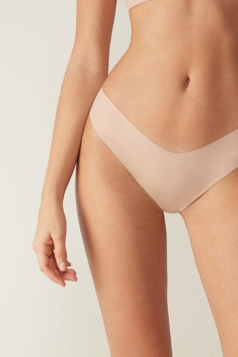 Intimissimi 80s-style Brazilian in Ultralight Microfiber Women's Panties Beige | USA 2542KIO