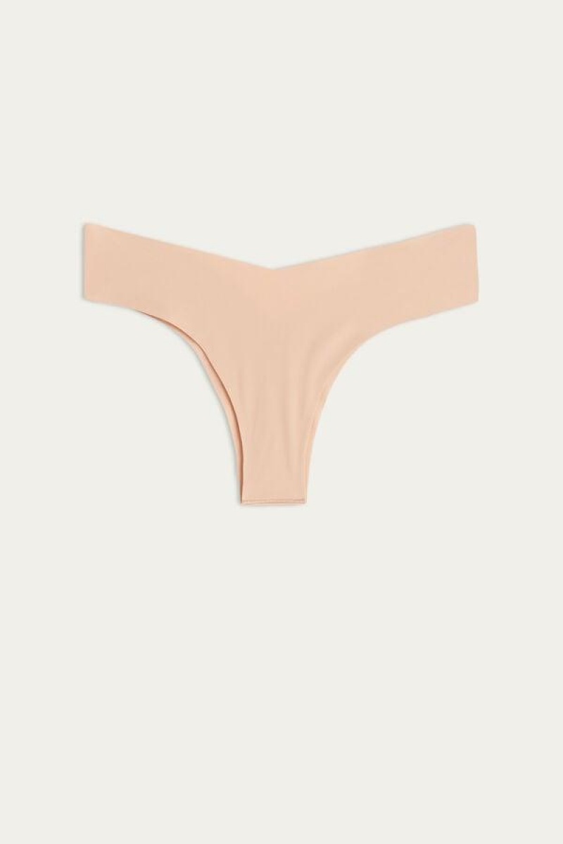 Intimissimi 80s-style Brazilian in Ultralight Microfiber Women's Panties Beige | USA 2542KIO