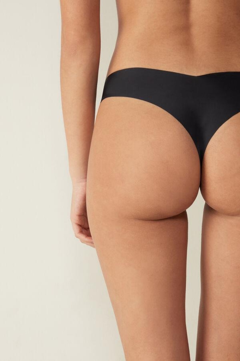 Intimissimi 80s-style Brazilian in Ultralight Microfiber Women's Panties Black | USA 2543JJP