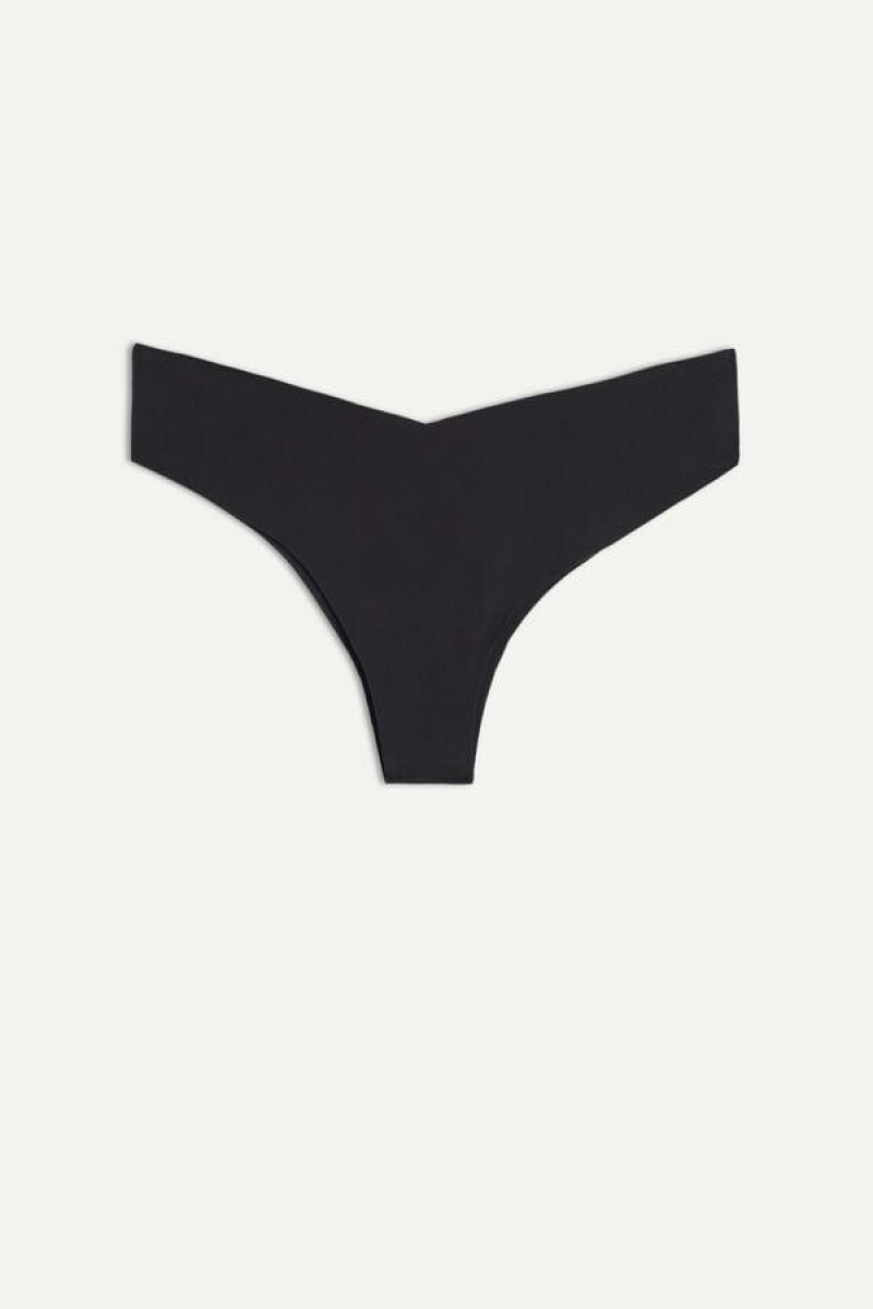 Intimissimi 80s-style Brazilian in Ultralight Microfiber Women's Panties Black | USA 2543JJP