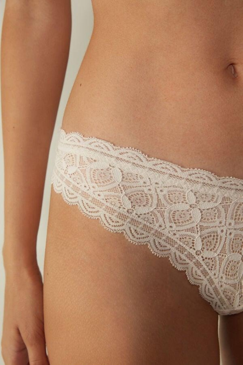 Intimissimi 80s-style Lace Brazilian Women's Panties Pink | USA 2514ZGU