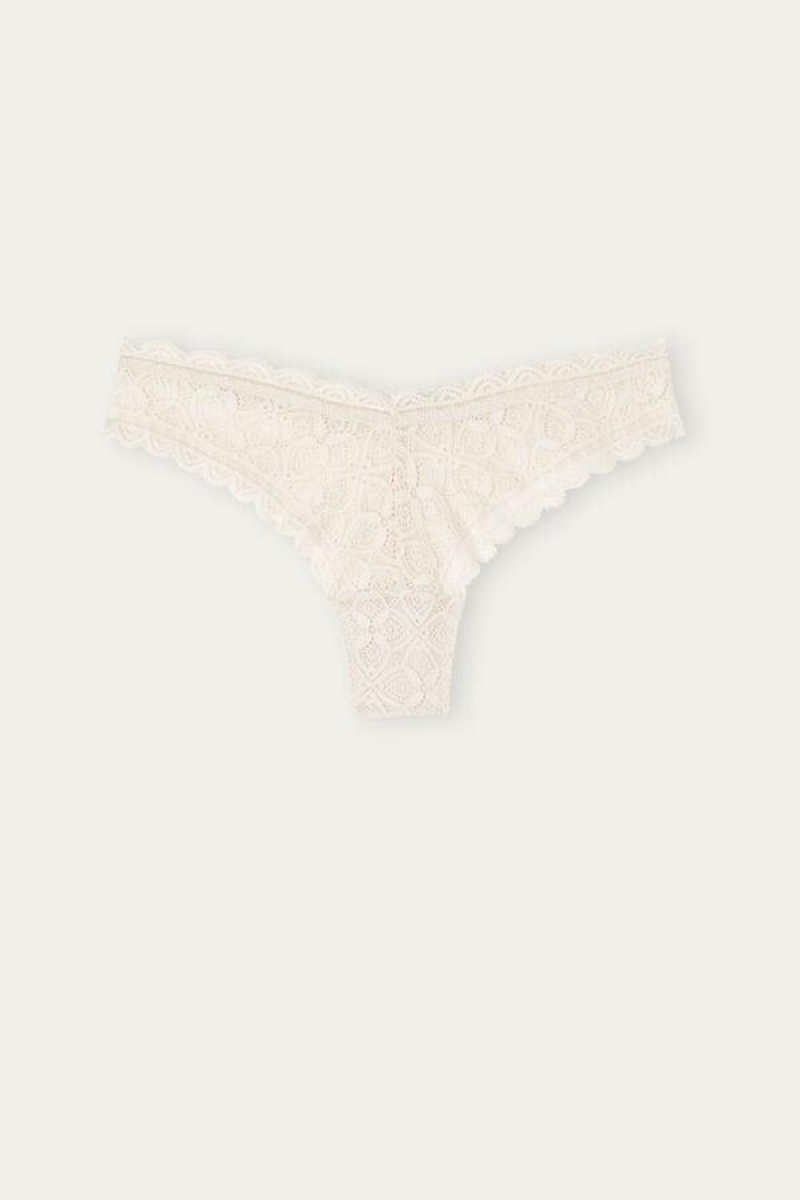 Intimissimi 80s-style Lace Brazilian Women's Panties Pink | USA 2514ZGU