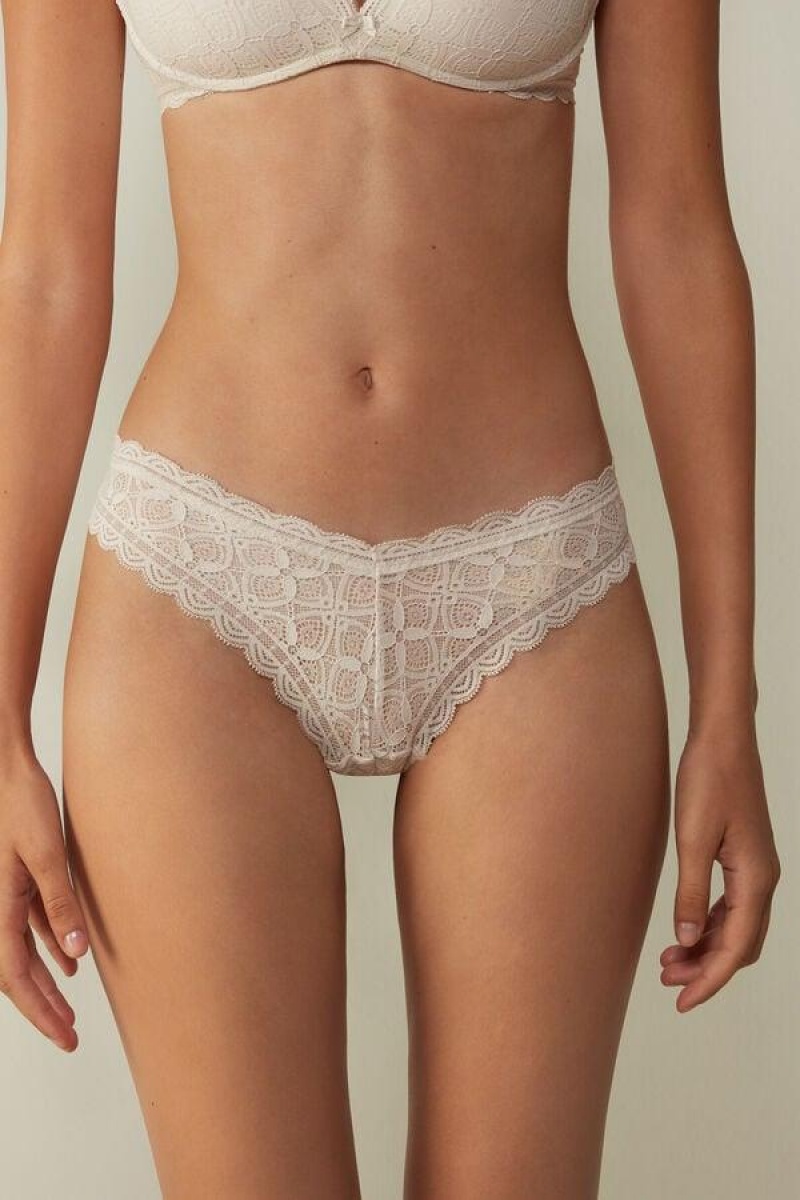 Intimissimi 80s-style Lace Brazilian Women\'s Panties Pink | USA 2514ZGU