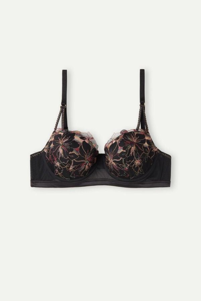 Intimissimi A Touch of Light Sofia Triangle Women's Bras Black | USA 1039WYF