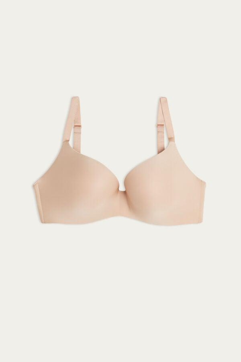 Intimissimi Adele Triangle in Ultralight Microfiber Women's Bras Beige | USA 1176ORX