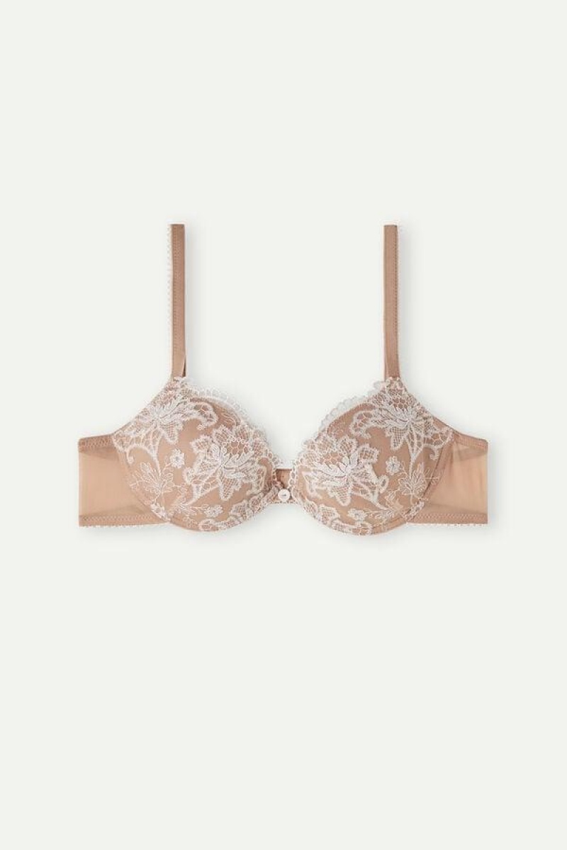 Intimissimi Bellissima Lovely Day Push-up Women's Bras Beige | USA 1302TVJ