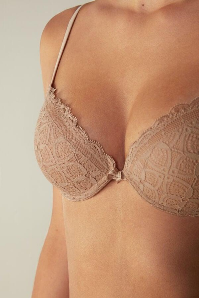 Intimissimi Bellissima Push-up in Lace Women's Bras Beige | USA 1313HKW