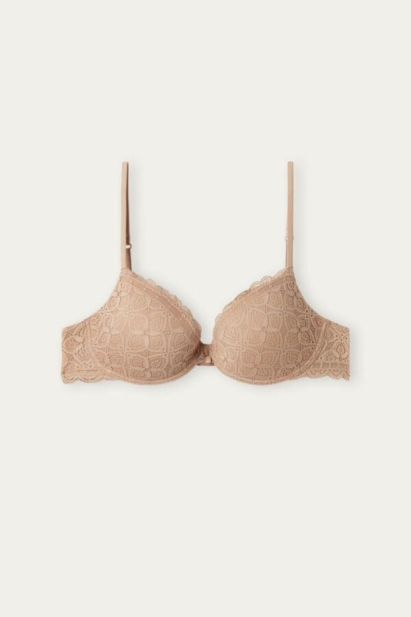 Intimissimi Bellissima Push-up in Lace Women's Bras Beige | USA 1313HKW