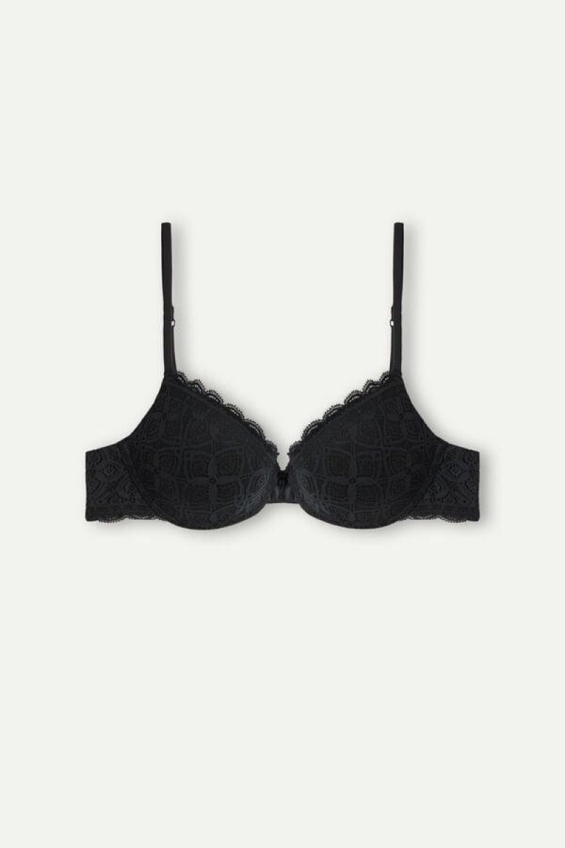 Intimissimi Bellissima Push-up in Lace Women's Bras Black | USA 1319CEI