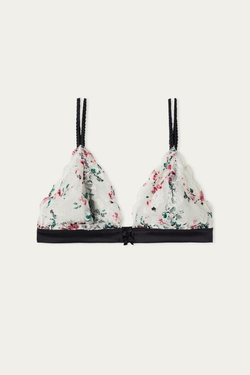 Intimissimi Bloom & Blossom Triangle Women's Bras White | USA 1165BCP