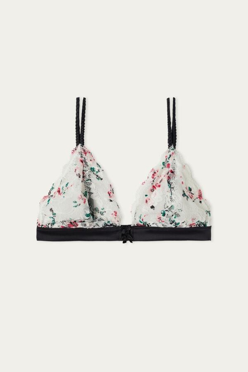 Intimissimi Bloom & Blossom Triangle Women's Bras White | USA 1397CEI