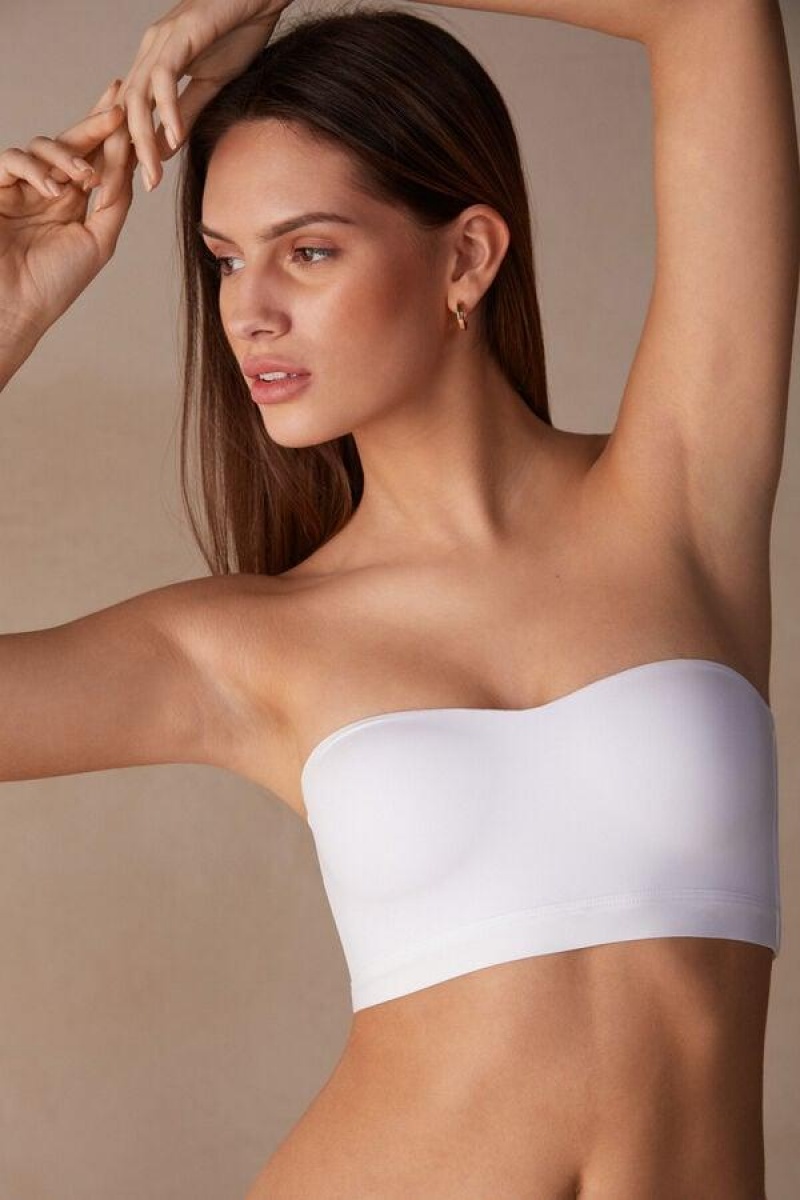 Intimissimi Bra Top in Ultralight Microfiber Women's Bras White | USA 1198TVJ