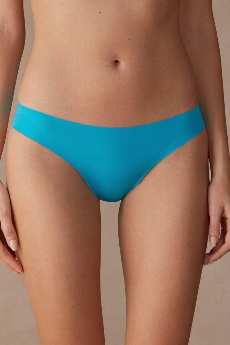 Intimissimi Brazilian in Seamless Ultra Light Microfiber Women\'s Panties Turquoise | USA 2492HKA