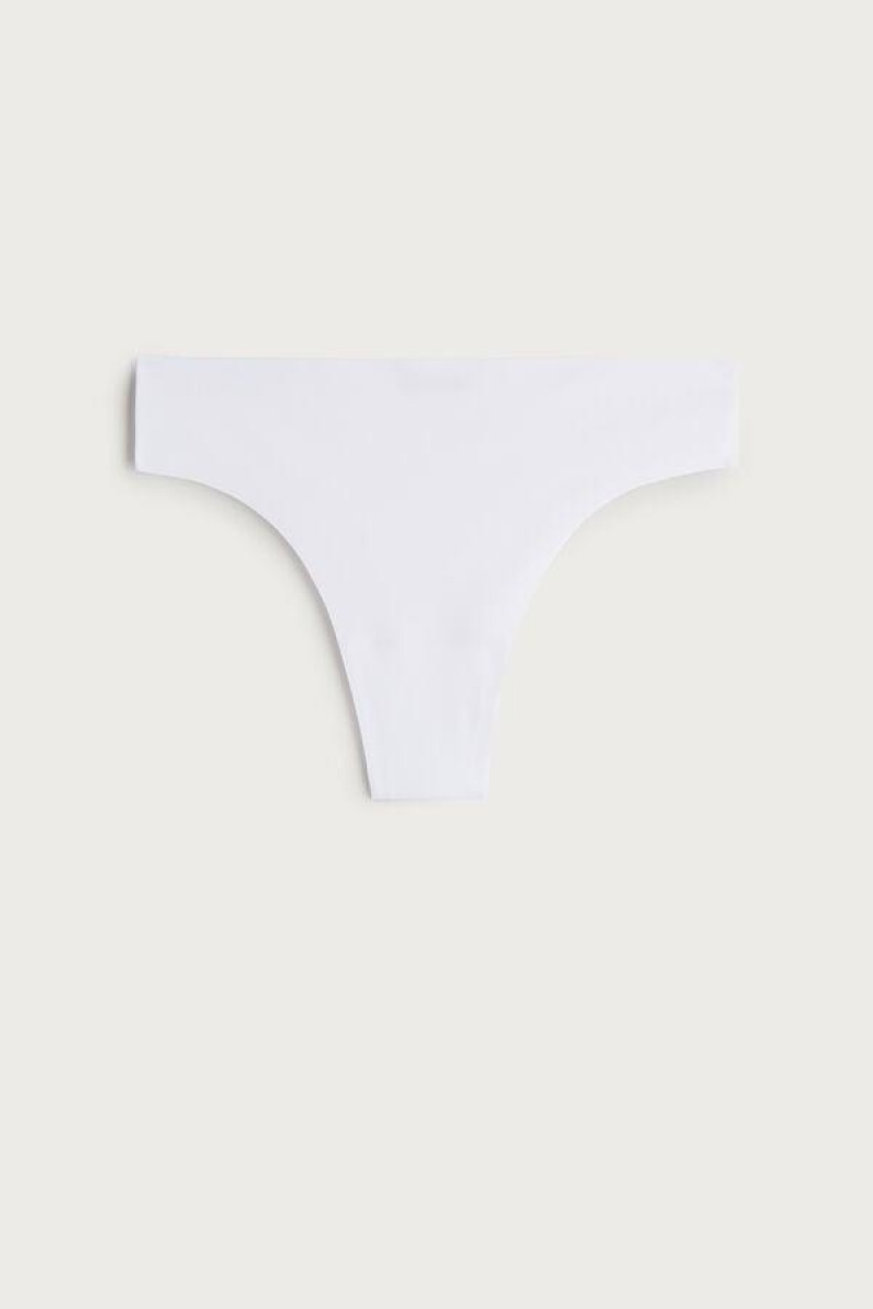 Intimissimi Brazilian in Seamless Ultra Light Microfiber Women's Panties White | USA 2560MAQ