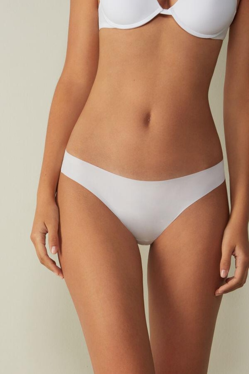 Intimissimi Brazilian in Seamless Ultra Light Microfiber Women\'s Panties White | USA 2560MAQ