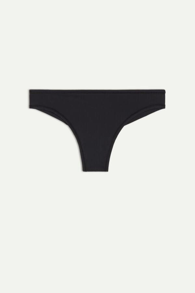 Intimissimi Brazilian in Ultralight Microfiber Women's Panties Black | USA 2535NBW