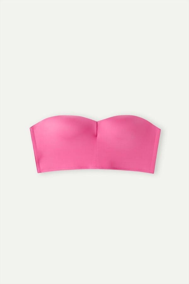 Intimissimi Bustier Top in Ultralight Microfiber Women's Bras Pink | USA 1200UTL