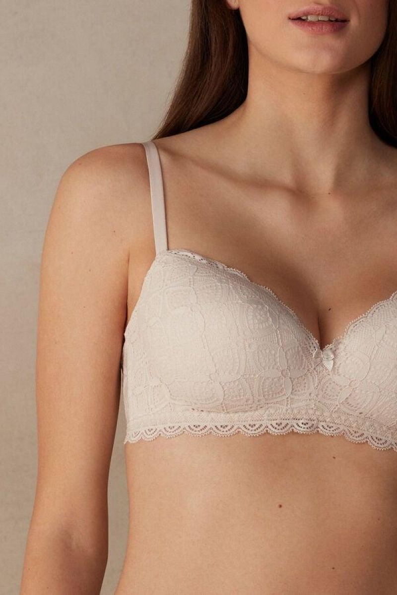 Intimissimi Claudia Balconette in Lace Women's Bras Pink | USA 1125PQC