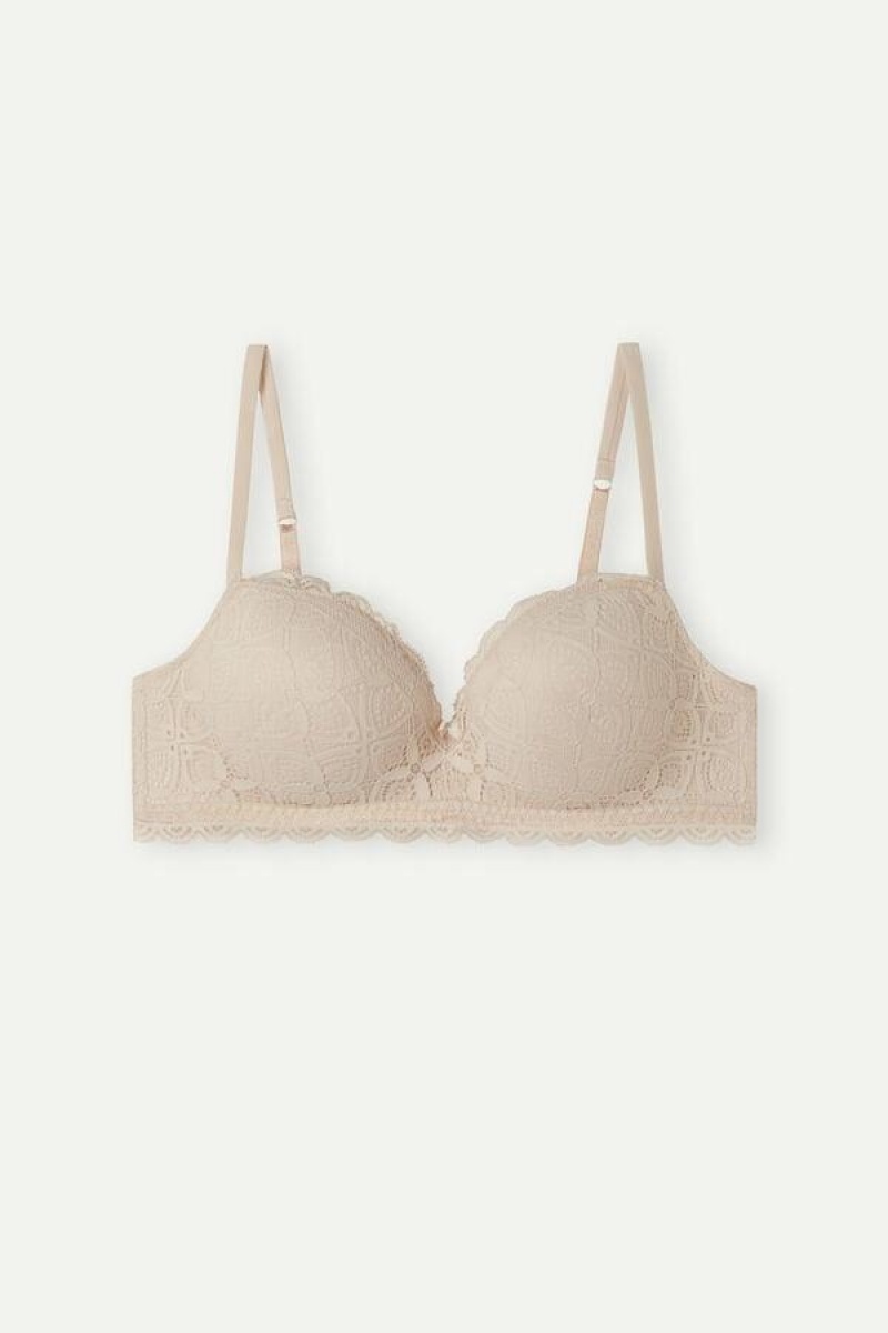 Intimissimi Claudia Balconette in Lace Women's Bras Pink | USA 1125PQC