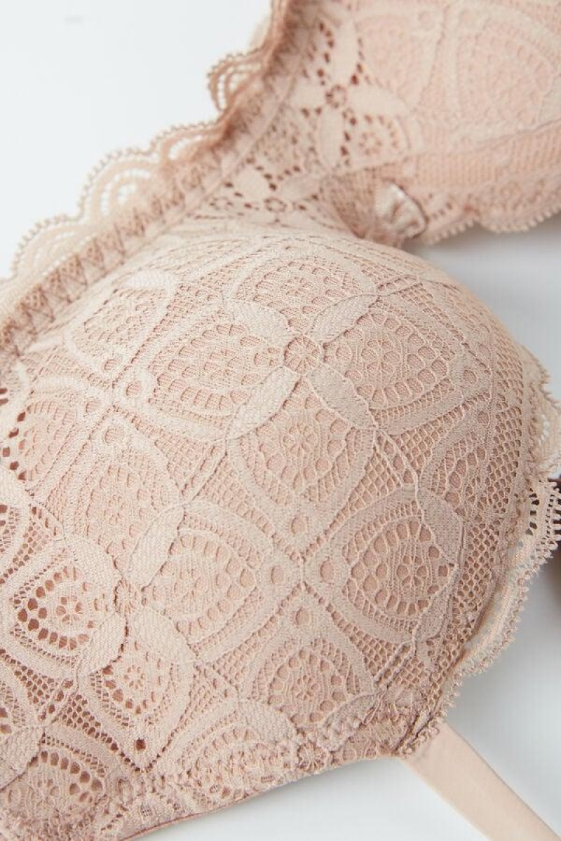 Intimissimi Claudia Balconette in Lace Women's Bras Beige | USA 1126APV