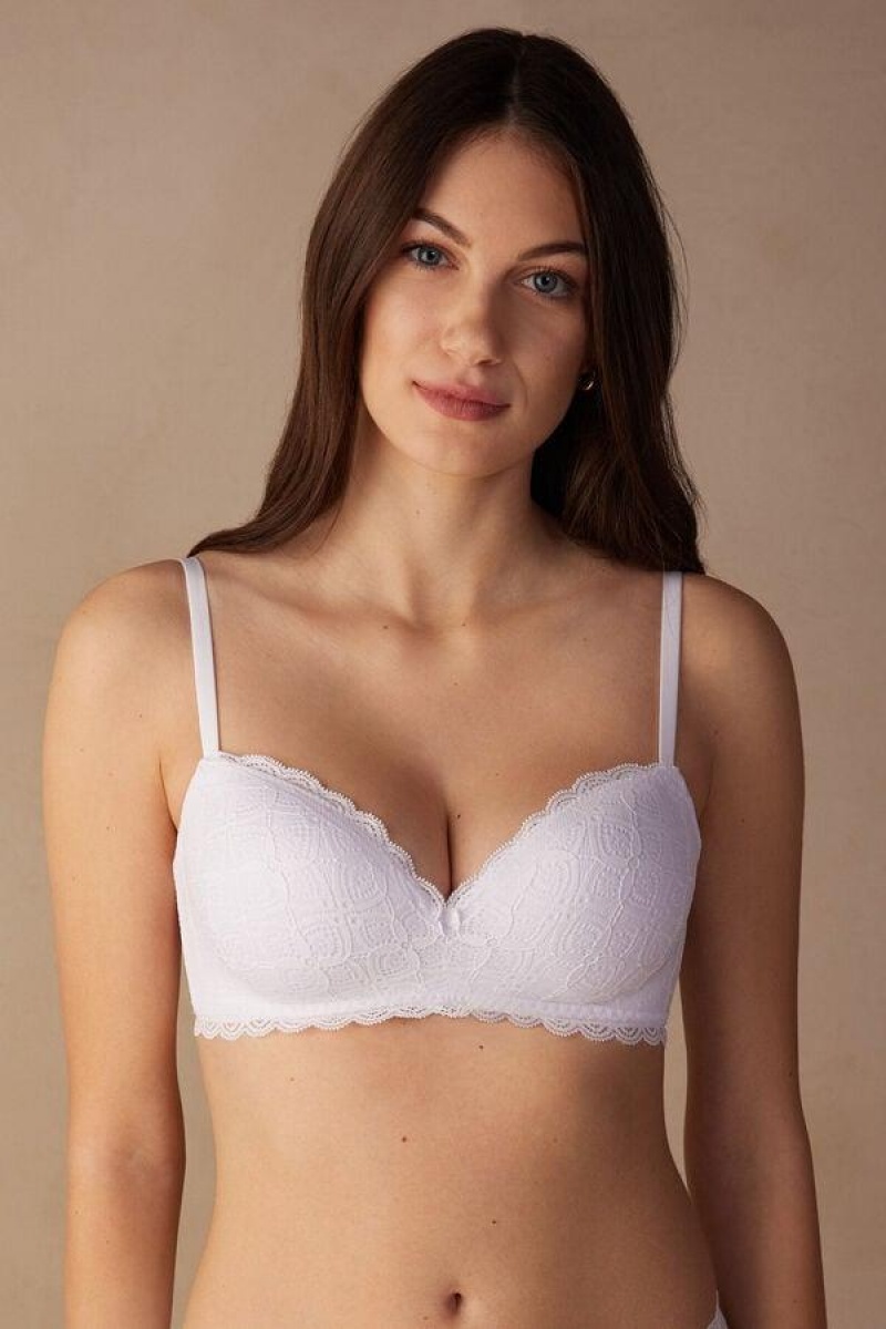 Intimissimi Claudia Balconette in Lace Women\'s Bras White | USA 1127SOB