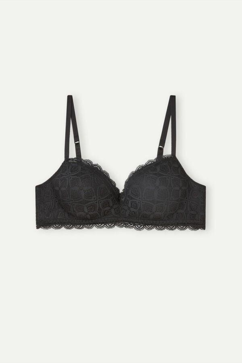 Intimissimi Claudia Balconette in Lace Women's Bras Black | USA 1128DNN