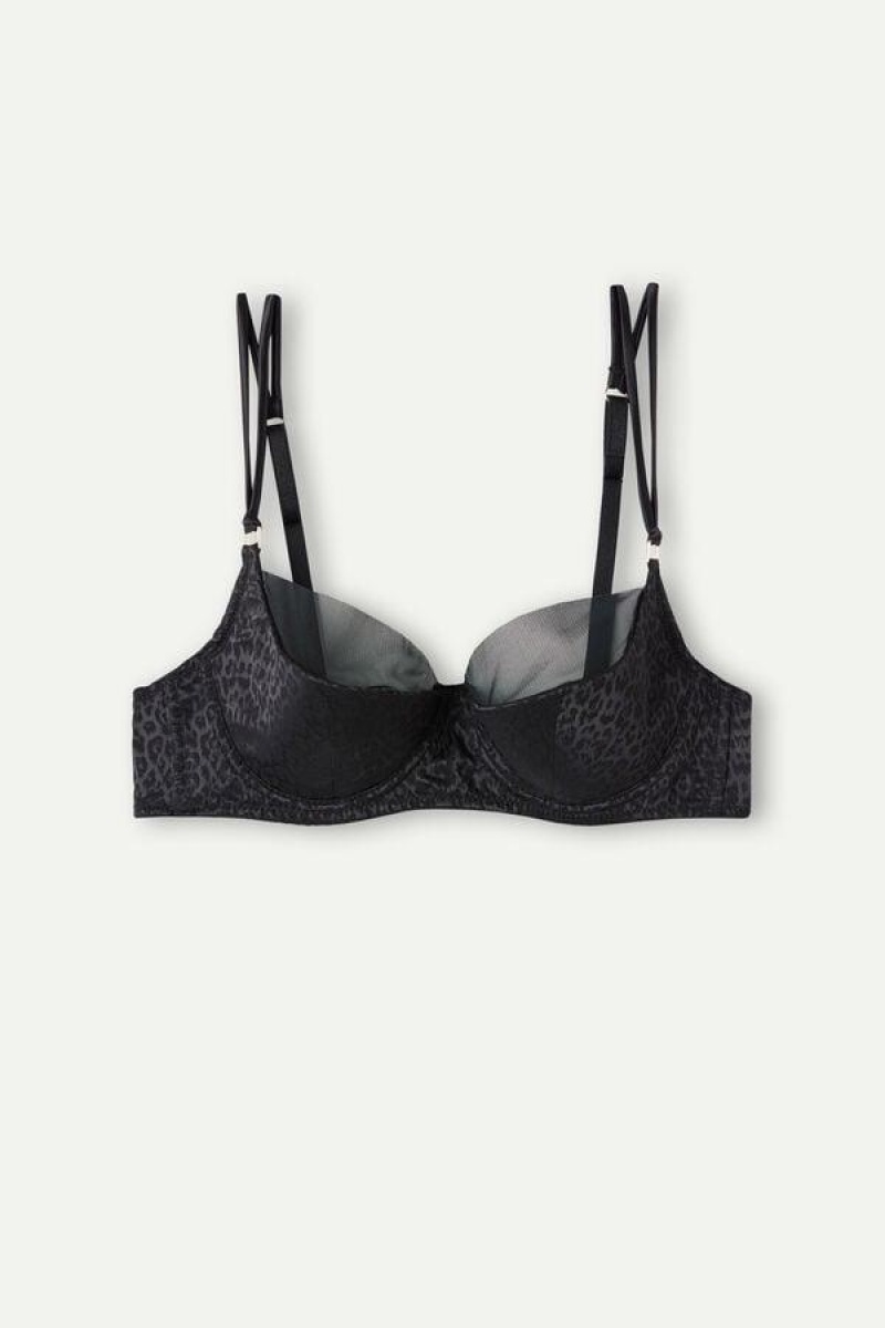 Intimissimi Cool Minimal Demi Women's Bras Black | USA 1498LHT