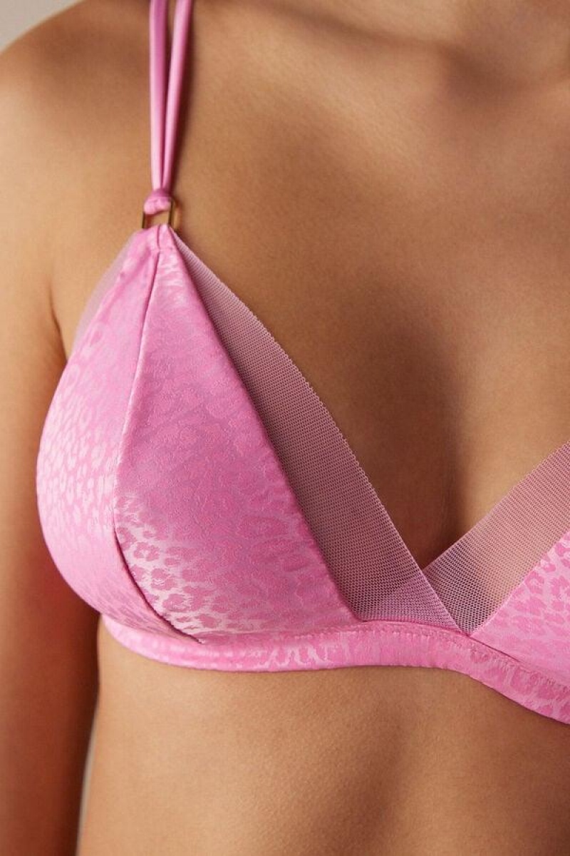 Intimissimi Cool Minimal Emma Triangle Women's Bras Pink | USA 1371CEI