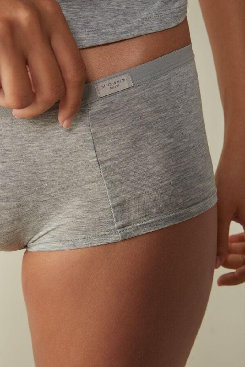 Intimissimi Cotton Boyshorts Women's Panties Light Grey | USA 2338FMD