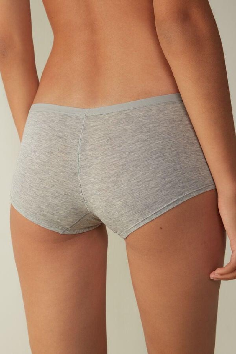 Intimissimi Cotton Boyshorts Women's Panties Light Grey | USA 2338FMD