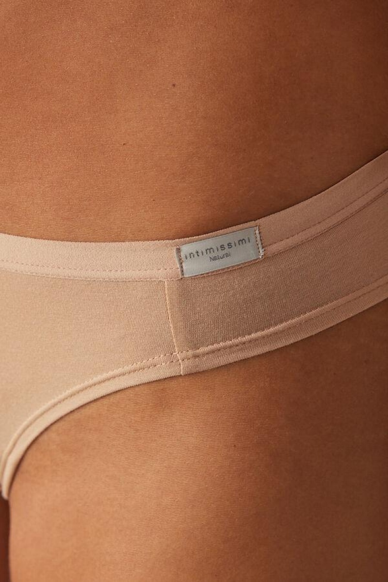 Intimissimi Cotton Brazilian Women's Panties Beige | USA 2566ZGU