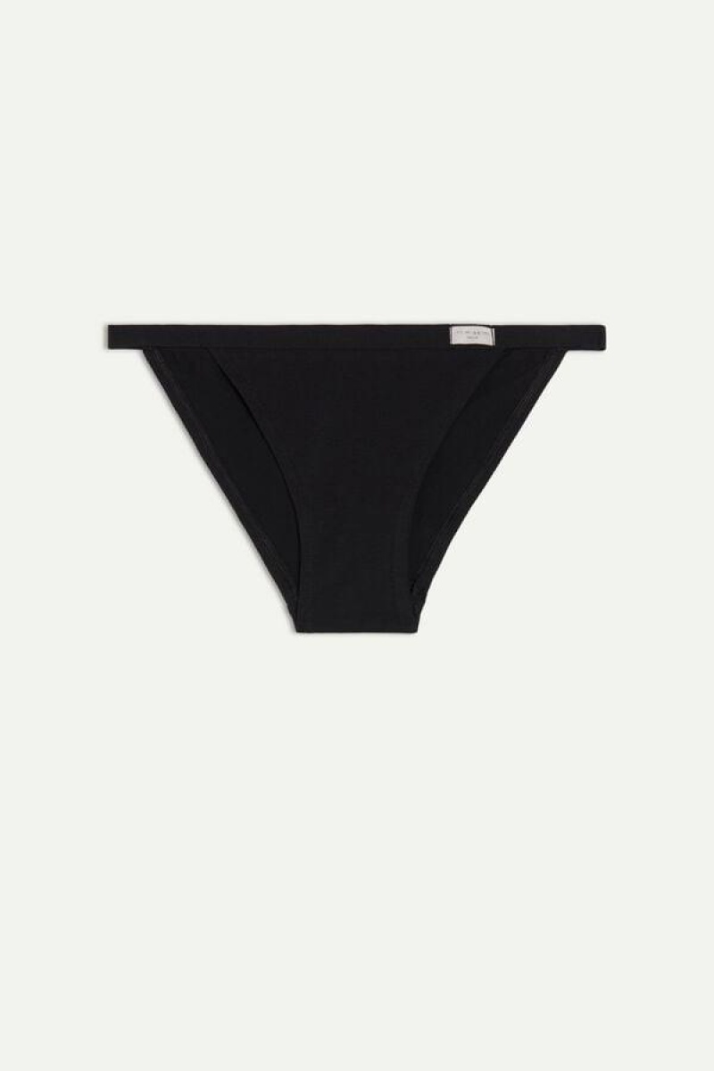 Intimissimi Cotton String Women's Panties Black | USA 2439JJP