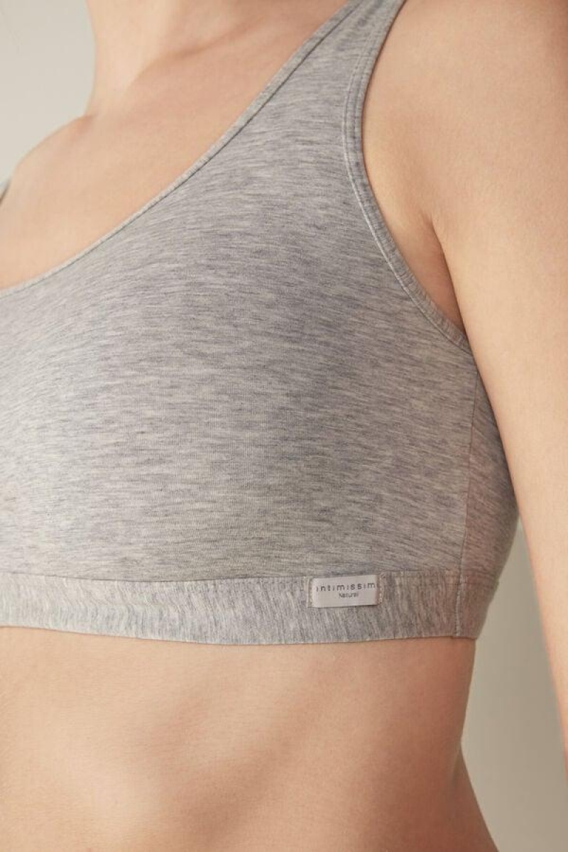 Intimissimi Cotton Top Women's Bras Light Grey | USA 1261HKW