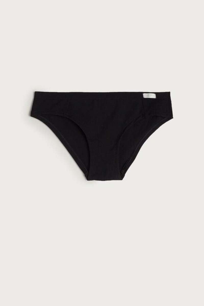 Intimissimi Cotton Women's Panties Black | USA 2428WYN