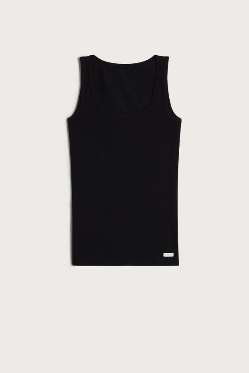 Intimissimi Cotton Women's Tank Top Black | USA 1660NBA