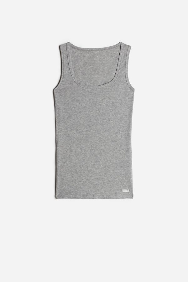 Intimissimi Cotton Women's Tank Top Light Grey | USA 1662QZD