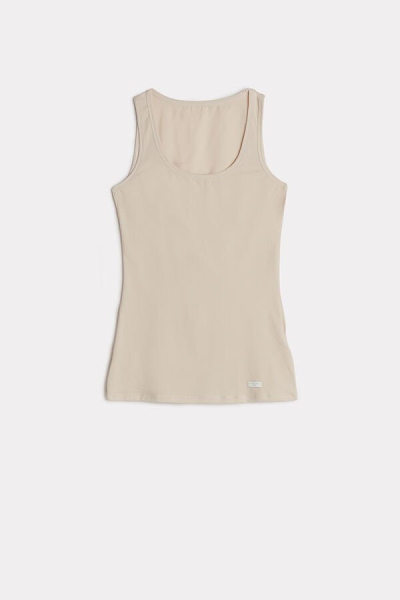 Intimissimi Cotton Women's Tank Top Pink | USA 1663WYF