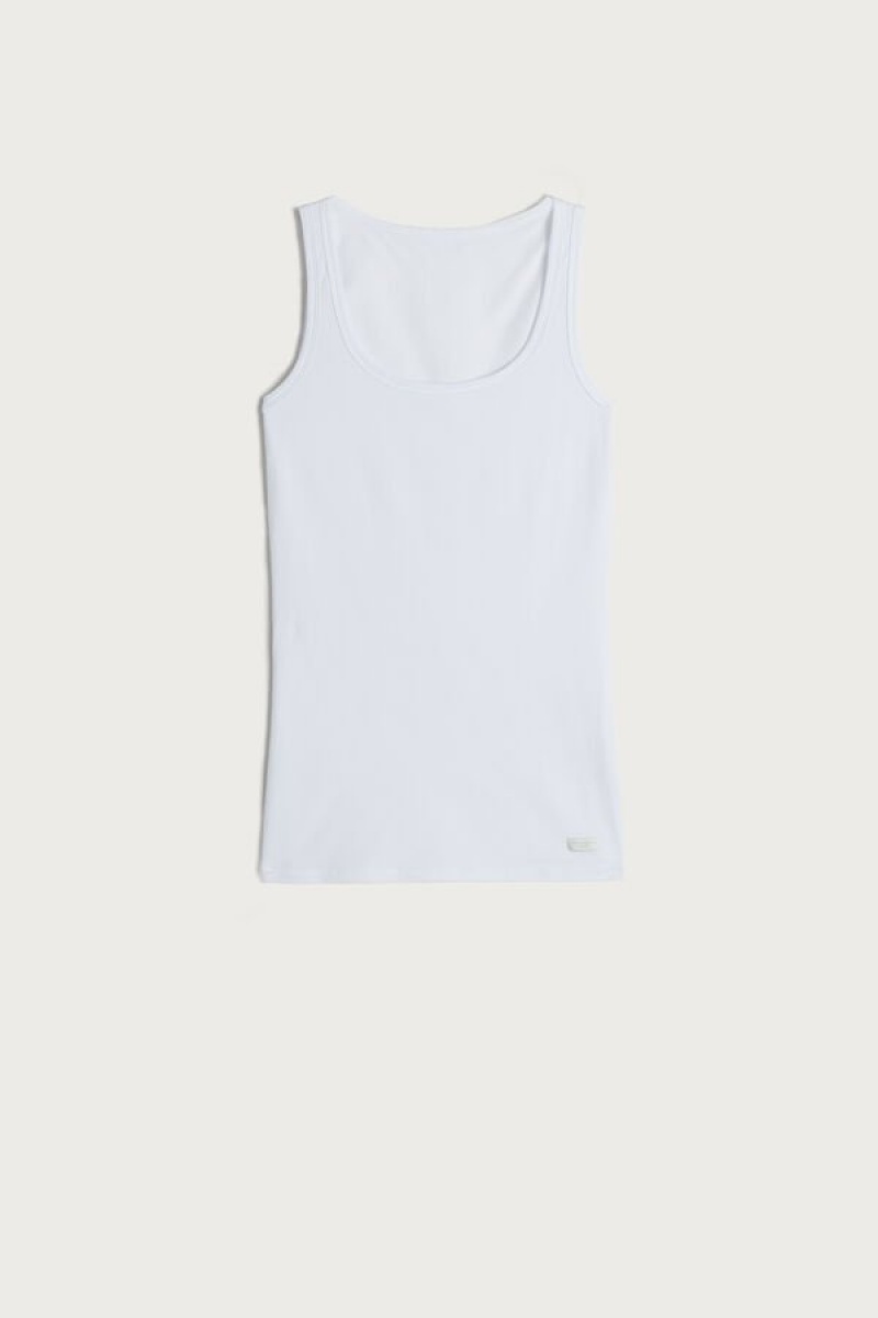 Intimissimi Cotton Women's Tank Top White | USA 1658VDO