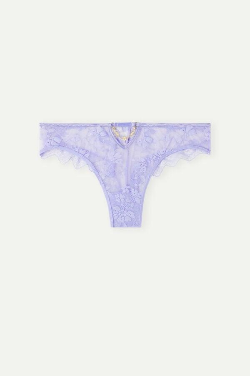 Intimissimi Cover Me in Daisies Brazilian Women's Panties Lavender | USA 2462ZGU