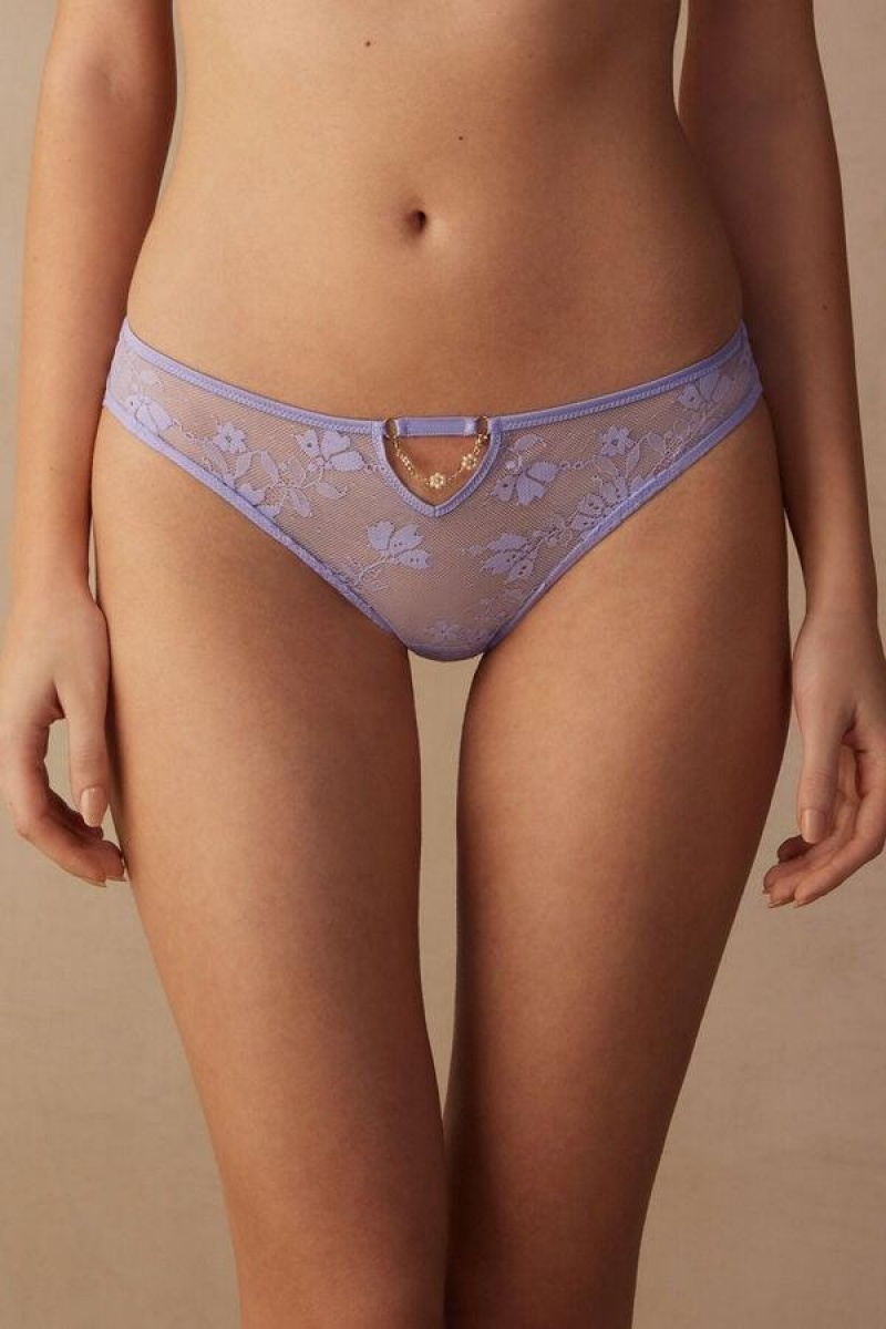 Intimissimi Cover Me in Daisies Brazilian Women\'s Panties Lavender | USA 2462ZGU