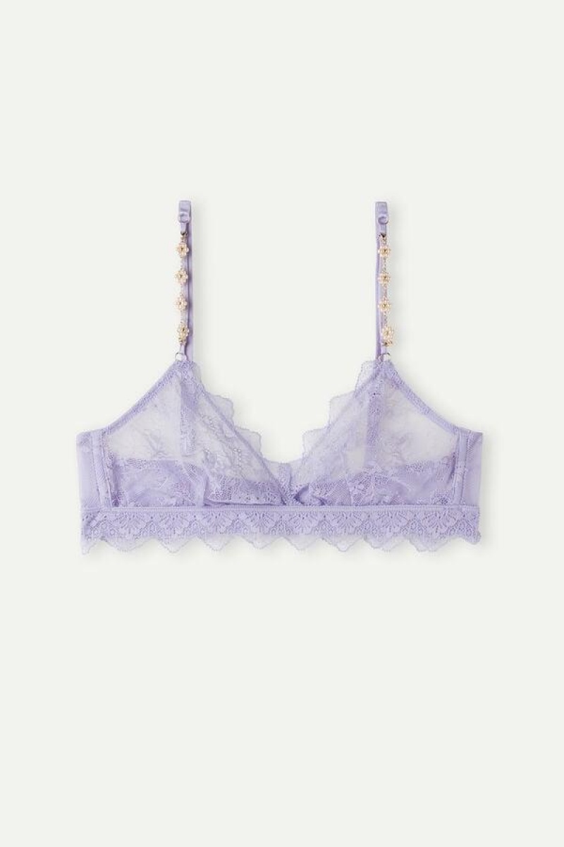 Intimissimi Cover Me in Daisies Emma Triangle Women's Bras Lavender | USA 1146TVJ