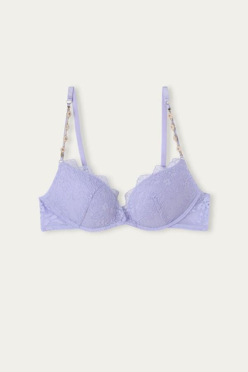 Intimissimi Cover Me in Daisies Gioia Super Push-up Women's Bras Lavender | USA 1273WYF