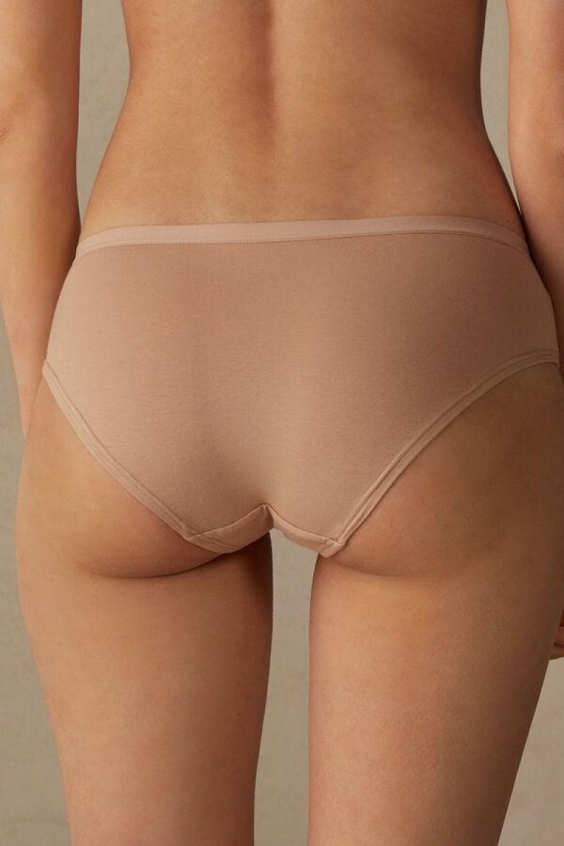 Intimissimi Cozy in Cotton Women's Panties Beige | USA 2397UTZ