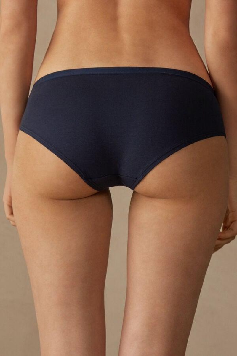 Intimissimi Cozy in Cotton Women's Panties Blue | USA 2398YUX