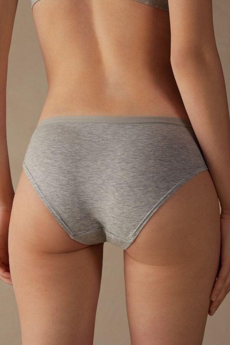 Intimissimi Cozy in Cotton Women's Panties Light Grey | USA 2399TVC