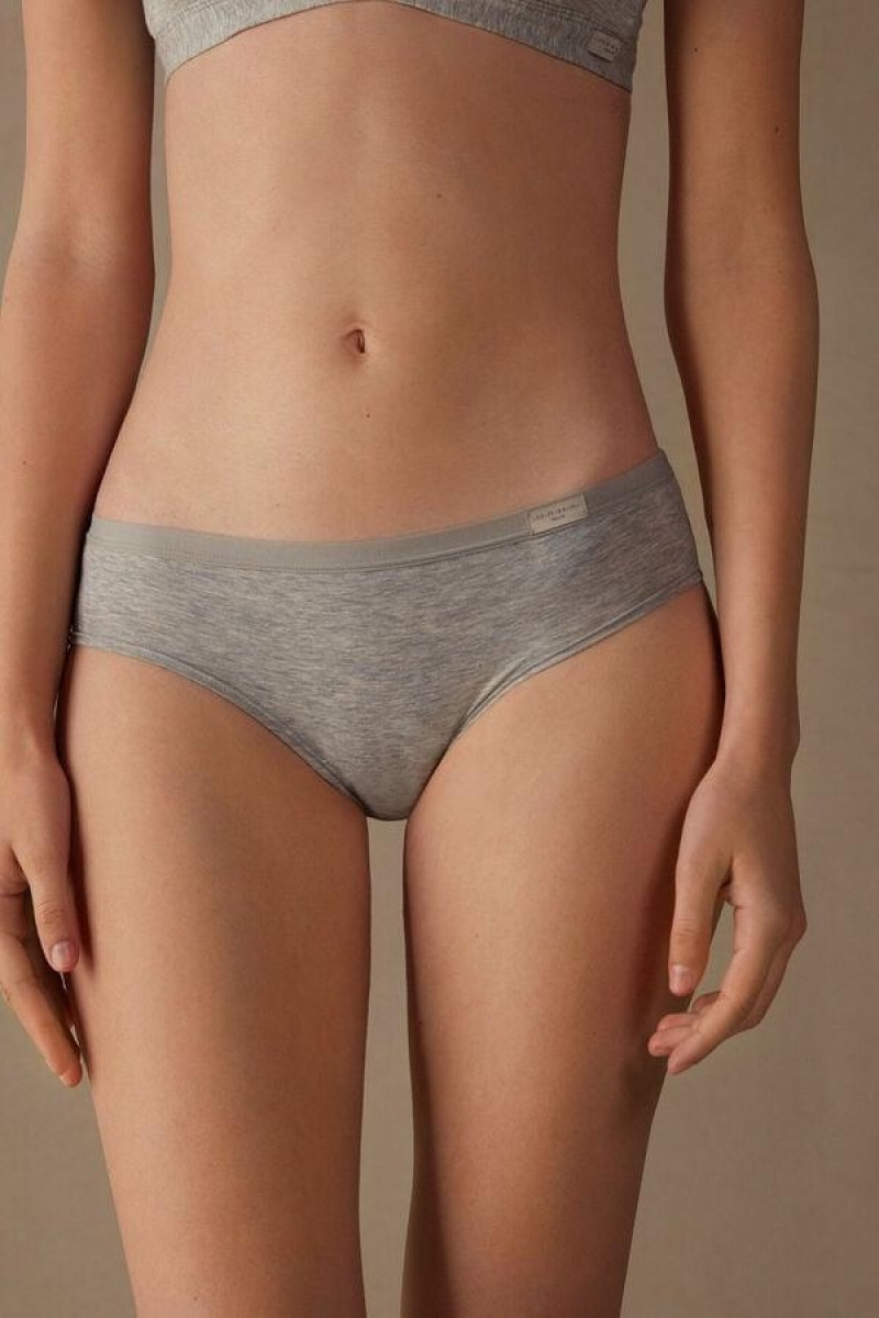 Intimissimi Cozy in Cotton Women\'s Panties Light Grey | USA 2399TVC