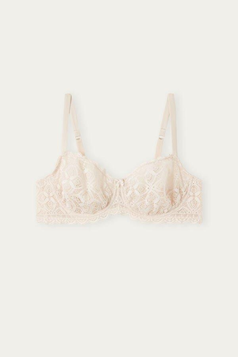 Intimissimi Daniela Balconette in Lace Women's Bras Pink | USA 1083ZGY